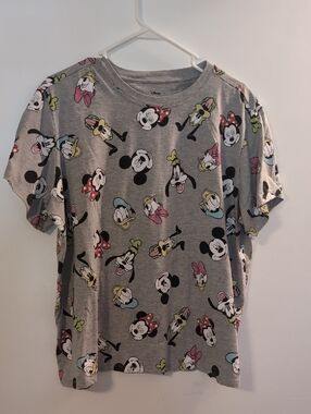 Disney Grey All-Over Mickey & Friends Graphic Tee